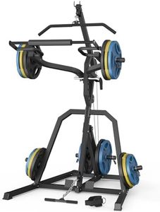 DONOW Leverage Gym Power Rack Squat Rack Lever Gym with LAT Low Row System Home Gym System Workout Station 2:1 Ratio (Without Weight Plates)