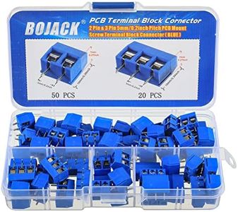 BOJACK Blue 5MM 2-Pin & 3-Pin Pitch PCB Mount Screw Terminal Block Connector for Arduino and Home Electronics Projects(70pcs)