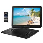 22'' Portable DVD Player with 15.6'' HD Large Swivel Screen, 8 Hours Rechargeable Battery, Anti-Shocking, Last Memory, Support AV in & Out/USB/SD Card