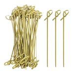 BLUE TOP Bamboo Cocktail Picks 200 PCS Bamboo Skewers 4 Inch with Looped Knot, Food Picks,Party Toothpicks for Appetizers,Cocktail Drinks,Barbecue Snacks,Club Sandwiches. (Knot Skewer 4 inch 200 PCS)