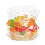 8 Ounce Unzipped Glass Zipper Bag, 1 Small Unzipped Glass Bag - Realistic Crinkled Edges, Serve Candy, Popcorn, or Nuts, Clear Glass Bag Bowl, Dishwasher-Safe, Flat Base - Restaurantware