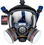 PD-100 Full Face Organic Vapor & Particulate Respirator Gas Mask - Dual Activated Charcoal Filtration - Full Face Eye Protection