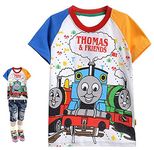 Indepence Life Boys' Thomas Train T-Shirt Toddler Cartoon Cotton Short Sleeve Tee(D, 3T)