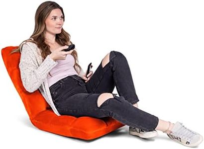 (Orange) - BirdRock Home Adjustable 14-Position Memory Foam Floor Chair & Gaming Chair (Orange)