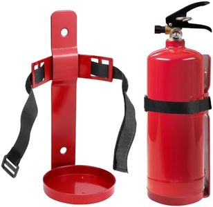 QWORK Fire Extinguisher Mount, Set of 2 Heavy Duty Metal Bracket Holder with Quick Release Snap & Adjustable Nylon Straps – Compatible with 2.5 Pound Fire Extinguishers