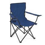 JEMICA Camping Folding Chair Outdoor Garden, Picnic, Travelling, Lawn, Patio Outdoor Chairs with Carrying Bag (Blue, Polyester/Steel)