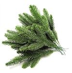 30pcs 10.24x3.94 Inches Artificial Pine Branches Green Leaves Needle Garland Green Plants Pine Needles for Garland Wreath Christmas Embellishing and Home Garden Decoration