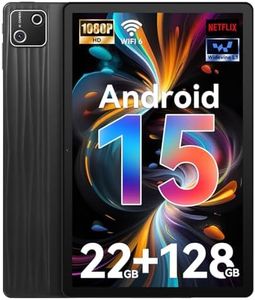 Whitedeer Tablette 10 Pouces - Tablette Android 15 Octa Core 22GB RAM + 128GB ROM + 1TB Micro SD avec WiFi 6, Widevine L1, Batterie 6200mAh, Tablette Tactile et Transfert OTG, Noir