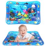 obbi Baby Kids Water Play Mat Toys Inflatable Tummy Time Leakproof Water Play Mat, Fun Activity Play Center Indoor and Outdoor Water Play Mat for Baby Random Design,Pack of 1 Set,Blue