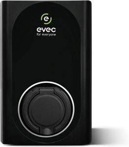 evec EV Home Charger, 7.4kW Untethered Type 1/2, Wall Mount, Black