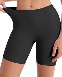 DailyCity Women's Seamless Slip Shorts Under Dresses - Spandex Anti Chafing Athletic Gym Workout Biker Boyshorts Panties,Black,S