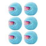 Vardhman Knitting Yarn Baby Soft Wool For Knitting, Kids Crochet Yarn Wool For Hand Knitting Art Craft, Knitting Wool Yarn For Sweater Scarves Hats And Dresses (6 Pcs, Sky Blue) - 100 Grams