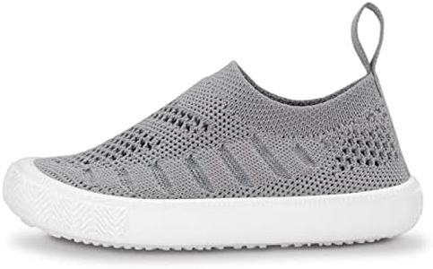 JAN & JUL Walking Shoes for Toddler Girl Boy Wide Toe (Grey, Size: 8 Toddler)