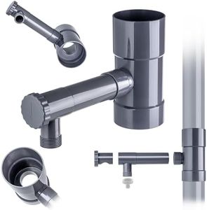 KADAX Collecteur d'eau de pluie 80 mm pour tuyau de descente, voleur de pluie avec valve intégrée, collecteur d'eau en plastique de qualité supérieure, voleur d'eau (gris)