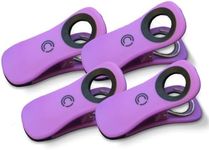 Core Clips - Beach Towel Clips, 3” Stainless Steel Beach Towel Clips with 2.5” Opening, Beach Towel Clips for Pool Chairs and Loungers, Beach Chair Towel Clips for Pool, Cruise, or Beach, Purple