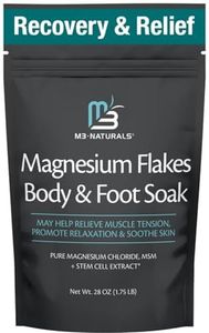 M3 Naturals Soothing Magnesium Flakes for Body & Foot, Bath Salts for Calm & Muscle Comfort, Stem Cell Extract for Skin Renewal & Hydration, 28 OZ (1.75 LB)