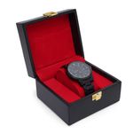 Rich India Single Slot Travel Watch Organizer Box | Portable Classic & Luxury Leather Wristwatch Case for Men & Women - Red-Black