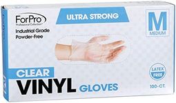 ForPro Disposable Vinyl Gloves, Cle