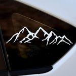 White Rocky Mountains Sticker - Vinyl Die Cut Window Sticker Decal for Car Truck SUV Bike Computer Tablet Phone MacBook Decoration (8 x 2.3 inches)