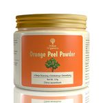 Indus Organics Orange Peel Powder Face Pack | Citrus Aurantium - For Tan Removal, Oil Control, Glowing Skin, Scars Removal, Boosten Collagen, Vitamin C- 120Gm