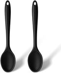 HAKSEN 2PCS Black Silicone Spoons, 