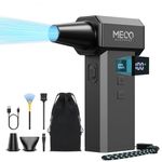 MECO ELEVERDE Electric Air Duster 220,000 RPM-One Touch Turbo Fan, Stepless Speed Adjustable(±1% Precision Control) LED Dual Display, 2H Max Runtime, Mini Air Blower for Car,PC, Electronics, Keyboards