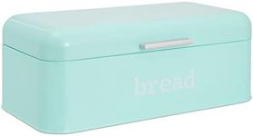 Juvale Mint Green Bread Box for Kitchen Countertop, Stainless Steel, Fits 2 Loaves, Bagels, English Muffins (17 x 9 x 6.5 In)