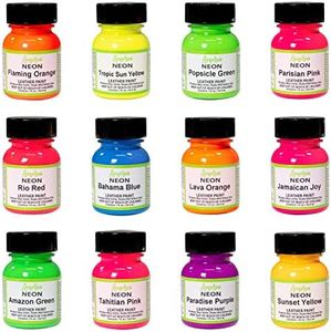 Angelus NEON Acrylic Leather Paint Starter Kit