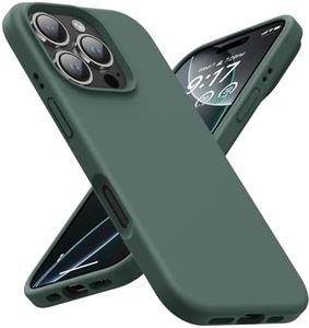 OuXul Designed for iPhone Case,Shockproof Liquid Silicone Protective Phone Case with Soft Anti-Scratch Microfiber Lining Ultra Slim Drop Protection Phone Cover 6.3 inch(Military Green)