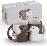 MIAMIO – Dog Mug Ceramic Cute Coffee Cups 300 ml, 3D Set of 2 Dog Dad Mugs & Dog Mom Mug - Dog Coffee Mug, Dog Cups for Dog Lovers Ideal Dog Gifts/Gifts for Dog Lovers