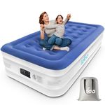 iDOO Single Air Bed, Inflatable Mattress with Built-in Electric Pump, Blow Up Mattress Camping Airbed, Camp Bed for Adults, Self inflating Mattress in Storage Bag for Home Portable Travel 190x99x46cm