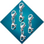 10 Pcs Double Lobster Silver Clasp Extender, Jewelry Extender Clasp Double Claw Connector Metal Lobster Claw Clasps Bracelet Necklace Extender for DIY Jewelry Making (Silver - 28x8mm)