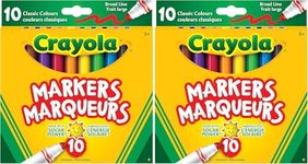 Crayola Original Broad Line Markers (2 Boxes), Bulk Classroom Markers for Kids, 10 Colours, Teacher Must Haves Wishlist, Bulk School Supplies