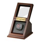 Cooyes Ring Display Case Championship , Sports Baseball Ring Display Case Box for Multiple Rings and for Single/Replica/Softball Ring Display Sports Fan Souvenirs (1 Hole, Walnut)