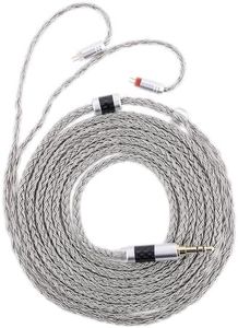 Linsoul Tripowin Zonie IEM Cable, 2m Long Earbud Cable, 16 Core Silver Plated Earphone Cable, in Ear Monitor Cable for Kiwi Ears Cadenza Orchestra Lite KE4 Quartet Supermix 4 (2Pin, Grey)