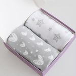 Bassinet Sheets Fit for Simmons Kids by The Bed City Sleeper Bassinet(Twins), Moses Basket, Hospital Bassinet and Silver Cross Stroller Bassinet, 100% Cotton, 2 Pack, Gray and White Print