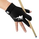 Roaming Quick-Dry Breathable Billiard Shooters Carom Pool Snooker Cue Sport Glove Fits on Right Hand (Black-Right Hand, S/M)