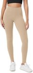 ODODOS ODCLOUD Buttery Soft Lounge Yoga Leggings for Women Full Length 28" High Waist Yoga Pants, Beige, Small