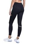 TCA Women's SuperThermal Performance Workout High Waisted Running Training Tights Leggings with Pocket - Black Combat, S