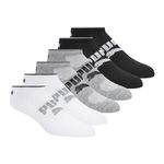 PUMA Women's 6 Pack Runner Socks, Black/Grey/White Logo, 9-11