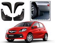 DS ENTERPRISE Plastic Mud Flaps for Honda Brio All Models - Black Color (Pack of 4)