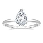 EAMTI 2CT 925 Sterling Silver Engagement Rings Pear Cut Cubic Zirconia CZ Wedding Promise Rings for Her Stunning Teardrop Wedding Bands for Women Size 7