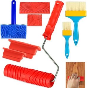 GSCIT Club 8PCS Wood Grain Tool, Natural Woodgrain Maker for Decorative Painting Premium Wood Graining Brushes Set Enhance DIY Projects