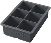 Tovolo King Cube Ice Tray (Charcoal) - Reusable & Large Silicone Molds for Whiskey, Cocktails, Coffee, Bartender Accessories, & Smoothies / BPA-Free & Dishwasher-Safe