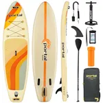 Portal Stand Up Paddle Board, 10'6x33 x6 Inflatable Paddle Boards with SUP Accessories Including Carry Bag, Hand Pump, Paddle, Leash, Fin, Repair Kit, Waterproof Phone Case, Beige