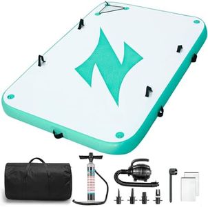 Inflatable Floating Dock Platform, 6.6'x5' Floating Island for Lake, 6 inch Thickness, Enlarged & Non-Slip Inflatable Dock Kit for River/Pool/Beach/Ocean, Water Mat Swim Raft for Adults Kids Dogs