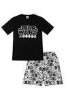 Disney Mens Official Star Wars Character Cotton Short Pyjamas (Large) Black