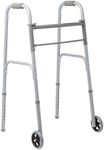 Medline Lightweight Folding Walkers for Seniors, Adults with 5” Wheels, Steel Frame Supports up to 400 lbs.