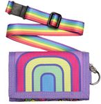 Fringoo - Girls Wallet | Fun Girls Coin Purse Card Wallet for Girls with Handy Strap | Kids Wallet with Zip Pocket - Rainbow Smile