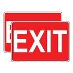 Haobase 2 Pcs Exit Signs Stickers Sign Sticker - 25 cm x 17.5 cm - Self Adhesive Vinyl